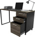 Modern Design Milano Office Computer Desk with 3 Locking Drawers, 48 Inch Grey and Black Industrial Wood Desk with Filing Drawer and Storage by Crafts and Comfort