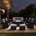 Outdoor Patio Furniture Sets with Fire Pit Table 10 Pieces Wicker Swivel Rocker Chairs and Sofa Sets for Backyard Deck