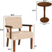 Beige Oversized Accent Armchairs With Walnut Table