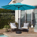 10Ft Outdoor Steel Market Patio Umbrella W/ Crank, Tilt Push Button, 6 Ribs - Sky Blue