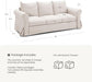 Beige 89Inch ExtraDeepCushionedUpholsteredSofa RemovableCovers