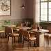 Natural Walnut Wood Farmhouse Dining Table Pedestal