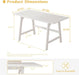 Solid Wood Writing Table - 48" W Minimalist PC Computer Desk, White
