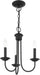 Blackened Steel Three Light Chandelier Living Room