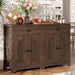 Arched Sideboard Buffet Cabinet 47" W, 2PCS Cracked Oak | Modern Coffee Bar Cabinet, 1 Drawer & 2 Doors, Adjustable Shelves, Accent Kitchen Sideboard with Storage