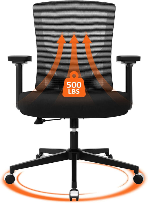 500 Lbs Big and Tall Office Chair with Spring-Supported for Heavy People