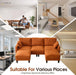OneHundredInch UShaped Sofa Plush Chenille Ottoman Orange