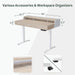 One-Piece Standing Desk 48X26 with 3 Wood Drawers, Light Walnut