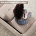 Khaki Linen Sofa 83.5 Inch UltraDeep Cushioning