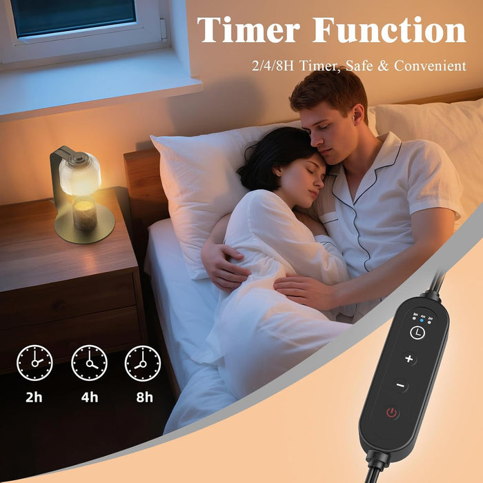 Candle Warmer Lamp with Timer - 4-Level Dimmable, Includes 2 Bulbs, Flameless Wax Warmer for Jar Candles | Ideal Gift for Housewarming & Birthday