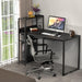 46-Inch Home Office Mission Computer Desk with Side Shelf and Drawer, Black