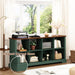 8 Cube Storage Organizer, 62" Long Low Horizontal Bookshelf, Green | 3 Tier Horizontal Bookcase, Wood Open Book Shelf, Farmhouse Cubby Storage, Wide Console Cabinet, Living Room, Entryway,Office