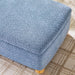 Linley Contemporary Large Storage Bouclé Ottoman with Wood Legs, Soft Blue