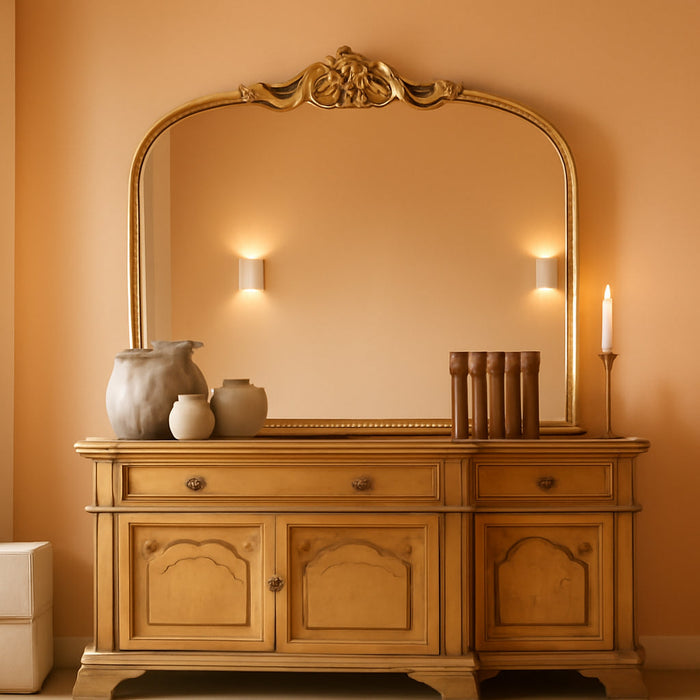 Gold Vintage Mirror 32''X24'' Laurel Leaf Design