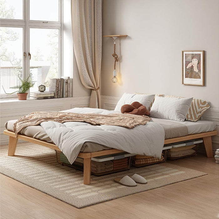 Queen Wood Platform Bed Frame, 14 Inch Bed Base, Oak