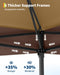 Canopy Tent 12X12 Ft, Pop up Gazebo One-Push Setup with 4 Sandbags for Backyard Parties and Bbqs, Mosquito Netting & Height Adjustable - Khaki & Coffee