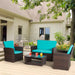 4 Piece Patio Furniture Sets, Wicker Conversation Set 4