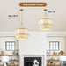 5-Light Chandelier Shell 2 Tiered Faceted Gold Chandeliers for Dining Room Modern Pendant Lighting