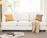 Beige Chenille Sofa with Deep Seats