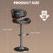 Bar Stools Set of 3, Barstools for Kitchen Island with Bentwood Back and Leather Seat, Swivel Stools for Kitchen Counter, Bar, Pub, Black