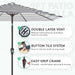 9FT Outdoor Patio Umbrella, Market Umbrella, Black & White Stripe