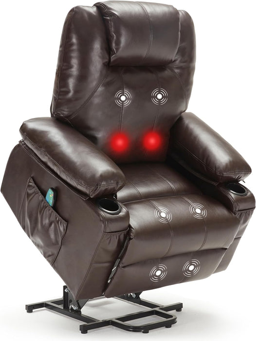 Brown Power Recliner with Massage & Heat