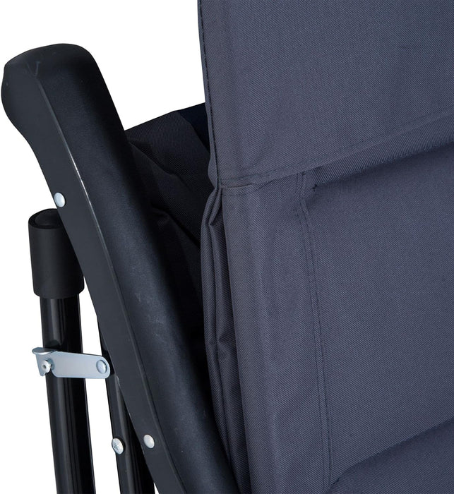 2 Piece Outdoor Patio Furniture Set with 2 Folding Padded Rocking Chairs, Bistro Style for Porch, Camping, Balcony, Navy Blue