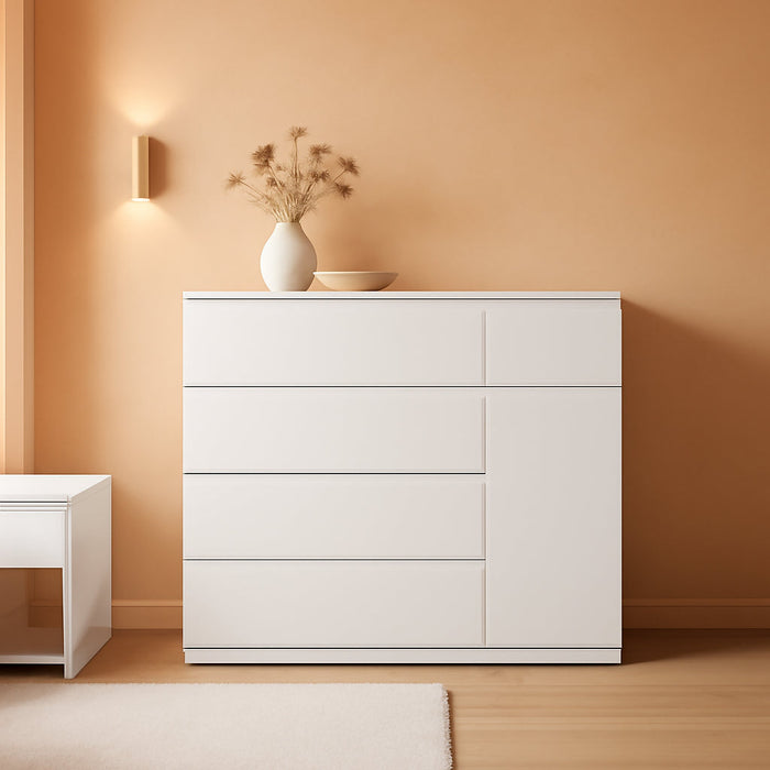 White Dresser, Dresser for Bedroom, Wide Chest of Drawers