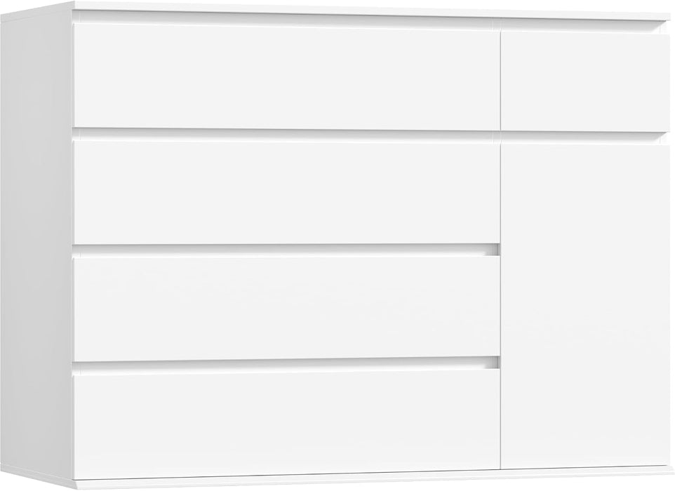 White Dresser, Dresser for Bedroom, Wide Chest of Drawers