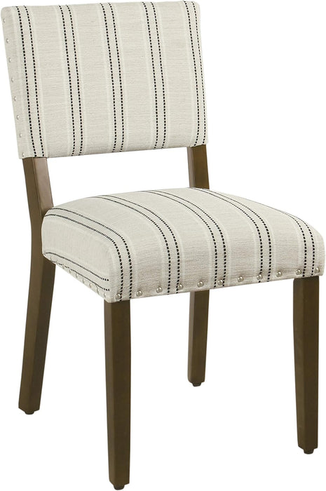 Home Decor | Upholstered Dining Chairs | Dining Chairs Set of 2 with Nailhead Trim | Decorative Home Furniture, Black and White Stripes