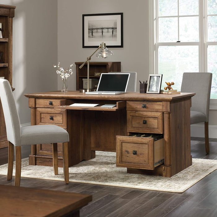 Palladia Executive Desk 65Inch Vintage Oak Surface