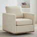 Beige Upholstered Swivel Armchair 360 Degree Chair