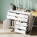 Rolling File Cabinet Five Drawers White OrganizerPro