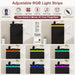 51" Tall Black Dresser 7 Drawer with LED Lights & Charging Station