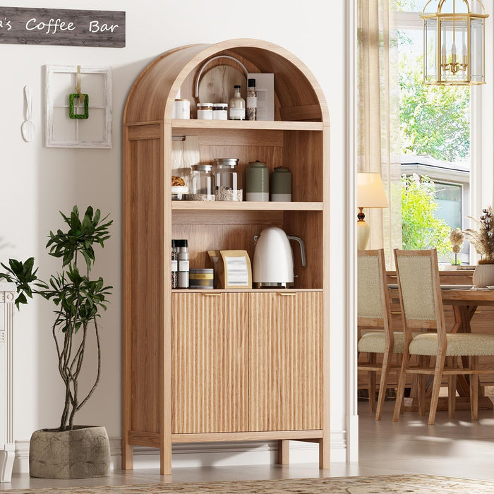 Tall Arched Pantry Cabinet With Adjustable Shelves