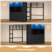 Twin Over Twin BlackPowderCoated Bunk Bed LEDLights