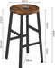 Bar Stools, Set of 2 round Bar Chairs with Footrest, 24.4 Inch Kitchen Breakfast Bar Stools, Industrial Bar Stools, Easy Assembly, for Dining Room, Kitchen, Rustic Brown BAHR0201Z