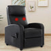 Recliner Chair Single Sofa PU Leather Padded Seat with Massage,Black