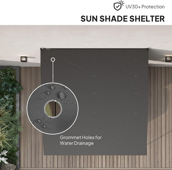 10' X 10' Outdoor Pergola Gazebo with Uv-Resistant Canopy and Metal Frame, Sun Shade Shelter for Porch, Patio, Deck, Backyard, Charcoal Gray