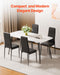 Modern Dining Room Accent Chairs Set of 4, Upholstered Leather Side Chair for Living Room, Space-Saving Kitchen Chair with Thick Cushions and Metal Legs, Black