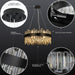 Black Crystalline Chandelier With 12 Lights 20Inch