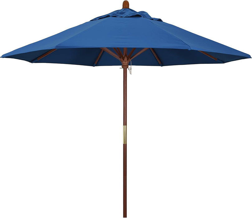 9' round Hardwood Frame Market Umbrella, Stainless Steel Hardware, Push Open