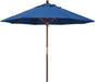 9' round Hardwood Frame Market Umbrella, Stainless Steel Hardware, Push Open