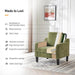 Olive Green Mid Century Modern Accent Chairs, Set of 2