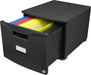 Plastic One-Drawer File Cabinet – Locking Document Organizer for Home and Office, Black, 1-Pack (61265B01C)