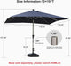 Patio Umbrella 10' X 10' Square Aluminum Frame Navy Blue