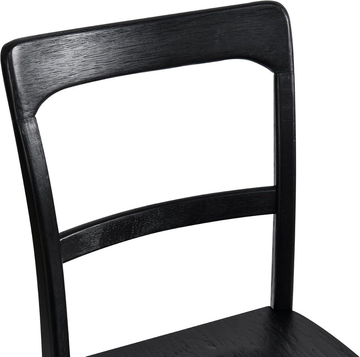 Black Wooden Dining Chairs Set of 2,Ladder Back Kitchen Chairs