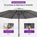 Market Table Umbrella 11.5 FT Business Semi Auto Lift, Gray
