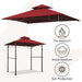 Eurmax 5X8 Grill Gazebo Replacement Canopy Double Tiered BBQ Canopy Roof,Burgundy