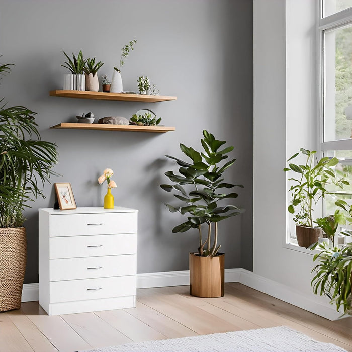 White 4 Drawer Dresser Contemporary Bedroom Storage